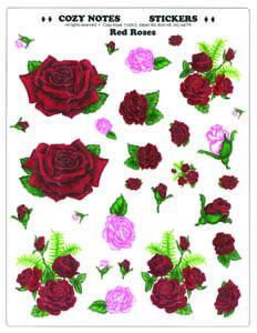 Image of Stickers Large Red Roses 8 1/2 x 11′ sheet N/A