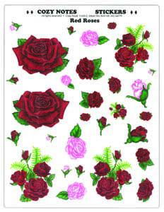 Image of Stickers Large Red Roses 8 1/2 x 11′ sheet N/A
