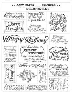 Stickers Large Friendly Birthday 8 1/2 x 11" sheet