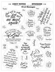 Image of Stickers Large Oval Messages 8 1/2 x 11′ sheet