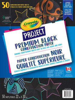Image of Crayola Project Premium Black Construction Paper, 50 Sheets