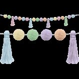 Image of Pastel Pop Pom-Poms and Tassels Garland