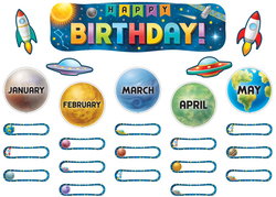Image of Outer Space Crew Happy Birthday Mini Bulletin Board