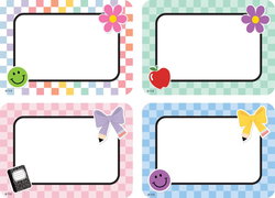 Image of Cool for School Checkers Name Tags/Labels – Multi-Pack