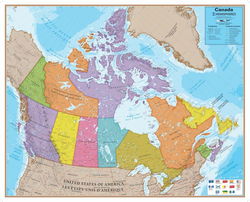 Image of Canada Wall Map With Province Flags