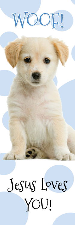 Image of Bookmark: Blue Puppy with Blue Polka Dot