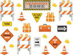 Image of Under Construction Learning Zone Bulletin Board Display