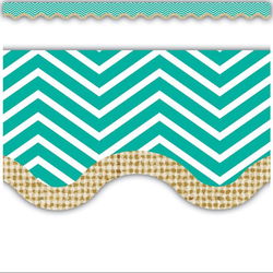 Image of Chevron Burlap Scalloped Border Trim