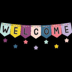 Image of Welcome Bulletin Board Oh Happy Day Pennants