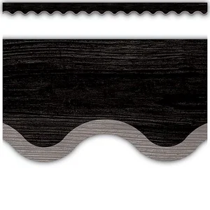 Scalloped Border Trim Black with Gray Modern Farmhouse