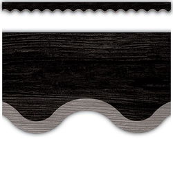 Image of Scalloped Border Trim Black with Gray Modern Farmhouse