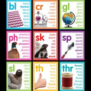 Diagraphs & Blends Colorful Photo Cards Bulletin Board