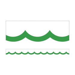 Image of Green & White Wavy Line Scalloped Borders 39′ Simply Boho-