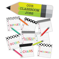 Image of Classroom Jobs Mini Bulletin Board Black, White & Stylish Brights