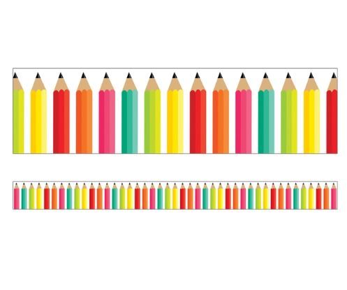 Image of Pencils Straight Borders 36′ Black, White & Stylish Brights- DWSO