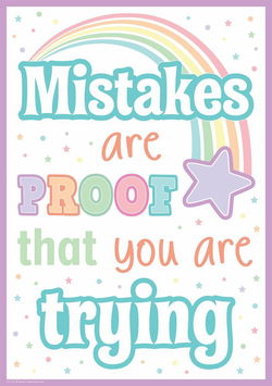 Image of Pastel Pop – Mistakes Are Proof That You Are Trying Positive Poster