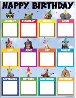 Image of Go Wild Animals Happy Birthday Chart