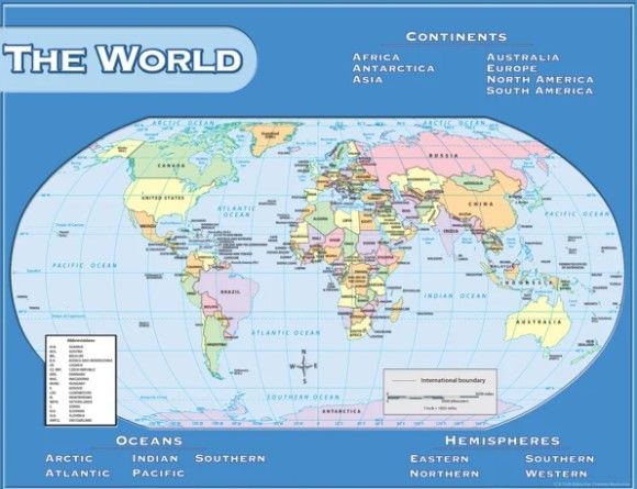Image of World Map Chart 17′ x 22′