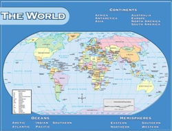 Image of World Map Chart 17′ x 22′