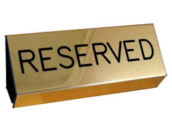 Image of Brushed Gold Reserved Pew Sign