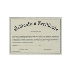 Image of Ordination Certificate Minister