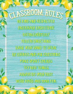 Image of Lemon Zest Classroom Rules Chart