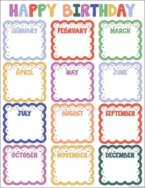 Color Crush Happy Birthday Chart