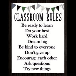 Image of Classroom Rules Chart Modern Farmhouse 17′ x 22”