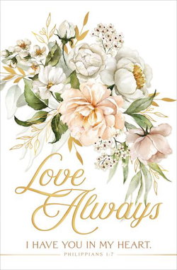 Image of Wedding Bulletin – Love always – Phil. 1:7 (KJV) – Pkg 100