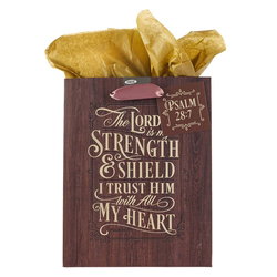 Image of Gift Bag The LORD is My Strength and Shield Medium – Psalm 28:7