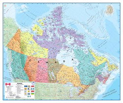 Image of 3 Map Custom Set: Canada, N. America, World Essential Map W/ Backboard