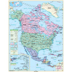 Image of KAPPA North America Essential Wall Map w/ Spring Roller w/Backboard