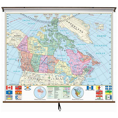 Image of KAPPA Canada Essential Wall Map – Spring Roller w/ Backboard