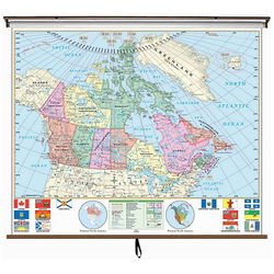 Image of KAPPA Canada Essential Wall Map – Spring Roller w/ Backboard