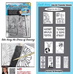Image of One & Done Line Art Transfer Sheets – Faith Icons