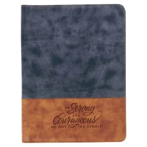 Portfolio Navy/Brown Be Strong & Courageous Josh. 1:9