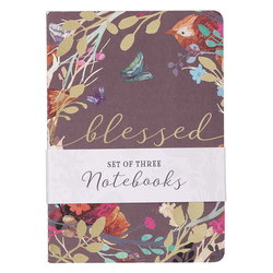 Image of Notebook Set 3pc MD Slate Blessed, Taupe Blessed is She, Burgundy Believe