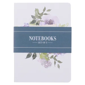 Notebook Set 3pc White Rom. 12:12, Prov. 3:5, 2 Cor. 5:7