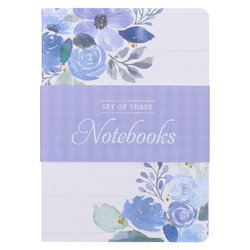 Image of Notebook Set 3pc White Ps. 28:7, Blue Prov. 3:5-6, Light Blue Ps. 46:10