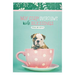Image of Notepad Teal Puppy My Cup Overflows Ps. 23:5