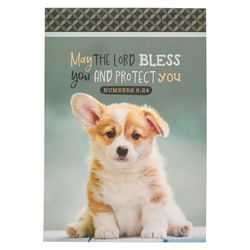 Image of Notepad Gray Puppy May the Lord Bless You Num. 6:24