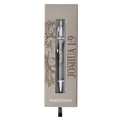 Image of Pen in Gift Box Gray Strong & Courageous Josh. 1:9