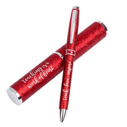 Image of Pen in Case Red Teach, Love, Inspire