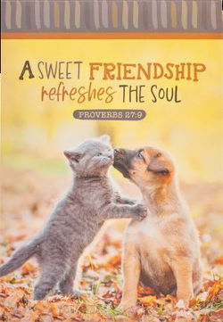 Image of Notepad A Sweet Friendship Fall Puppy and Kitten Prov. 27:9