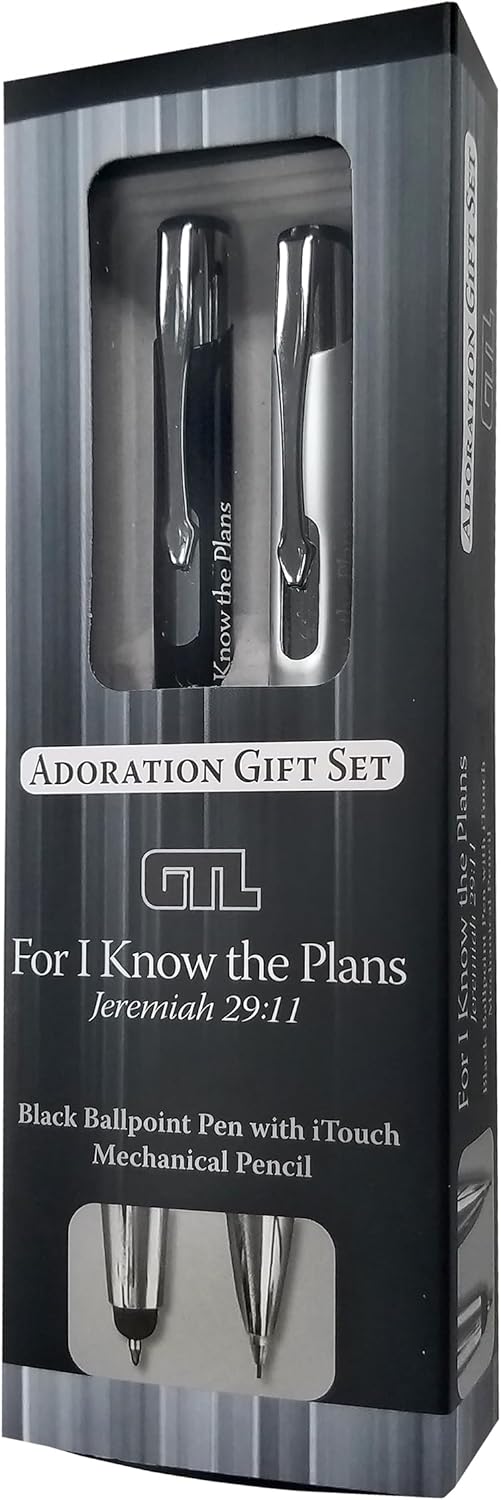 Image of Adoration Pen and Pencil Gift Set – Black and Silver