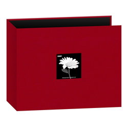 Image of Album Fabric 3-Ring Binder w/Window, Red