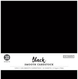 Image of Cardstock Smooth Black 12’X12” 30/Pkg