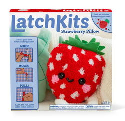 Image of Latch Hook Strawberry Pillow 11’x11′