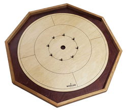 Image of Crokinole Board Octagonal Cherry Rail – Includes Buttons