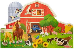 Image of NEW! Busy Barn Shaped 32pc Floor Puzzle